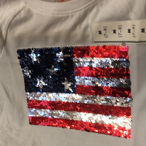 Girls patriotic tee with reversible sequin message - Picture 7 of 7